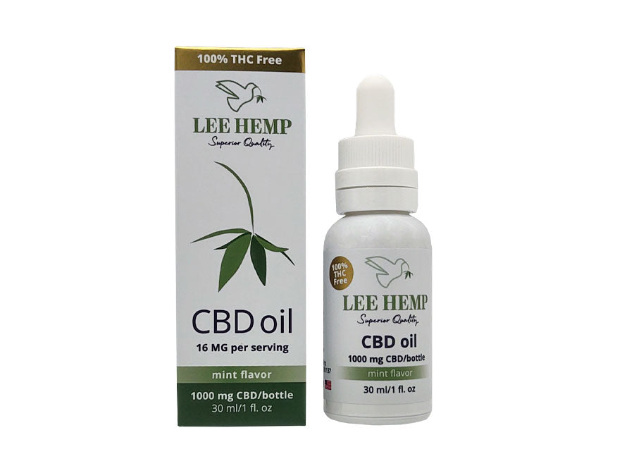 Broad Spectrum THC Free CBD Oil - Mint Cream Flavor - 1000 mg - 1 oz