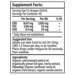 Full Spectrum CBD Oil - Mint Cream Flavor