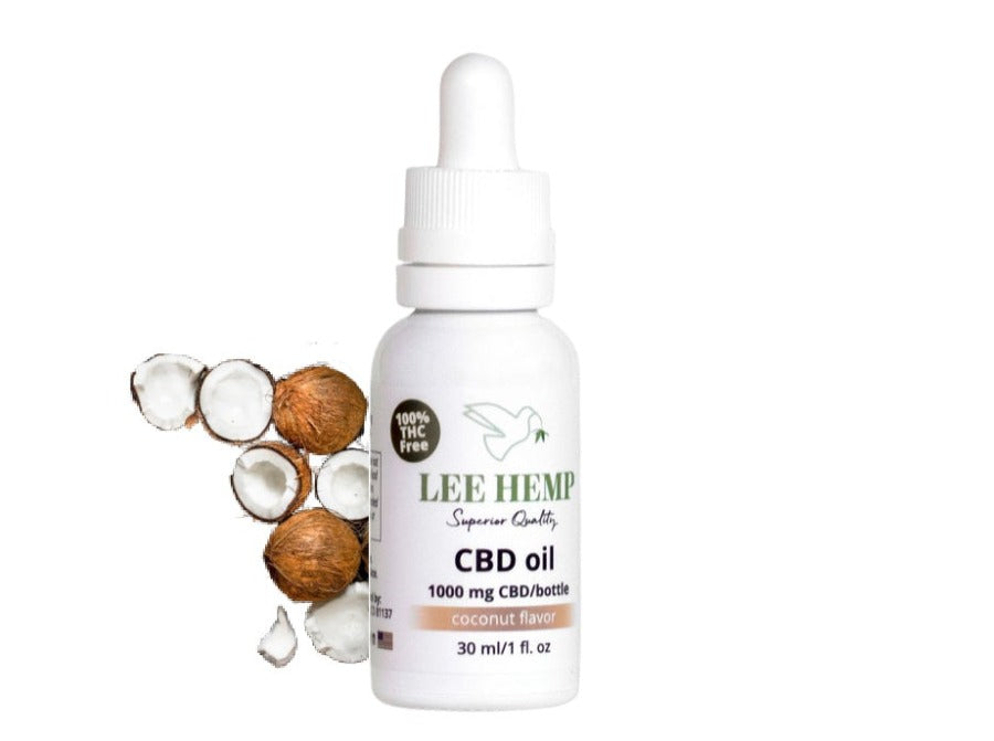 Broad Spectrum THC Free CBD Oil - Coconut Flavor - 1000 mg - 1 oz